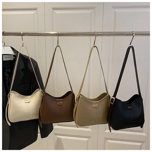 Detailed comparison of four retro minimalist leather shoulder bags in assorted colors