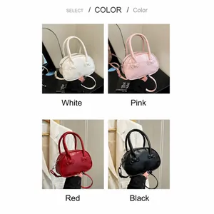 Selección de cuatro colores para el mini bolso de mano con lazo y bandolera