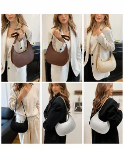 Collage showing six color variants of the large capacity crossbody dumpling bag