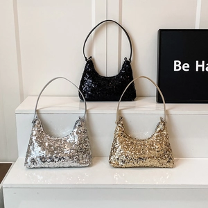 Borse a mano scintillanti con paillettes da donna in oro argento e nero per la sera