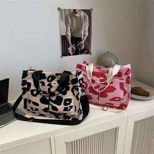 Borsa Tote in Tela alla Moda con Stampa Animale per Donna Grande Capacità Borsa a Tracolla Stampata con Tasche Funzionali