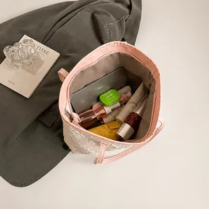 Large capacity tote bag interior view showing space for laptop and skincare essentials