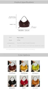 Detail view of suede handbag dimensions with bow charm and various color options