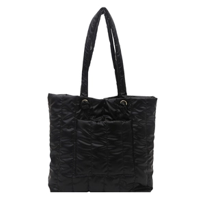 Sac fourre-tout matelassé noir pour femme avec bretelles rembourrées et grande capacité
