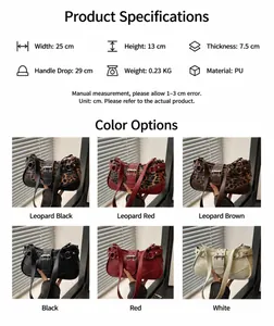 Größentabelle und Maße für die Vintage PU-Leder Umhängetasche mit großer Kapazität