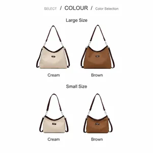 Bolsos tote minimalistas en crema y marrón, disponibles en tamaños pequeño y grande