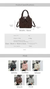 Detailed size and dimension chart for the creative shirt-shaped bucket handbag