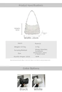 Guide des dimensions et tableau des tailles pour le sac à main à fleurs 3D en tissu