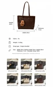 Tabella taglie dettagliata e specifiche della borsa tote vintage capiente in pelle PU