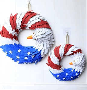 Patriottische adelaar krans set met Amerikaanse vlag kleuren en witte sterren decoratie