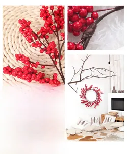 Detailed view of red berry Christmas wreath showing realistic texture and festive decor