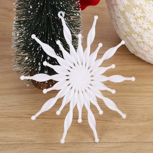 White 3D glitter snowflake ornament for Christmas tree and festive home decoration