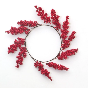Classic Christmas red berry wreath for festive holiday home decor on a white background