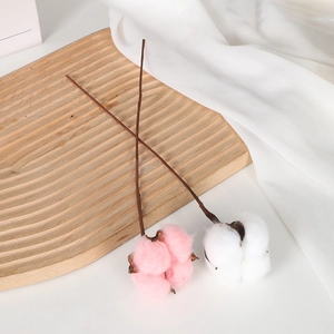 Artificial white and pink cotton flower stems for Christmas home decor and DIY bouquets