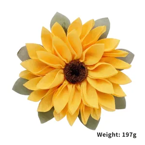 Decorative 40cm sunflower wreath made of burlap fabric for door or wall hanging