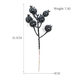Artificial red berry stems 22.5cm height for Christmas tree and home flower arrangements