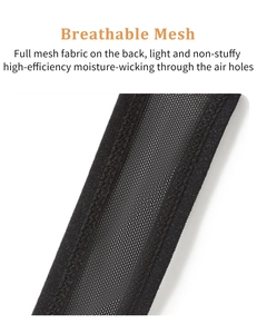 Close-up of breathable mesh fabric showing the moisture-wicking hexagonal texture
