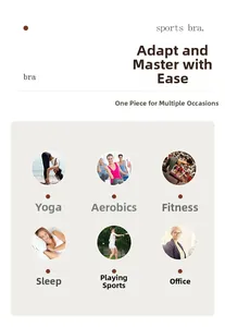 Versatile seamless sports bra shown in yoga, fitness, sleep, and office daily scenes