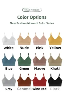 Vista a griglia di reggiseni a canotta senza cuciture in dodici diversi colori Morandi