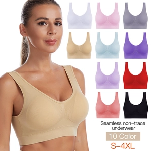 Nahtloser Sport-BH Für Damen Stoßfest Atmungsaktiv Push-Up Yoga Weste Gestreift Hochelastisch Ohne Bügel Komfort Top
