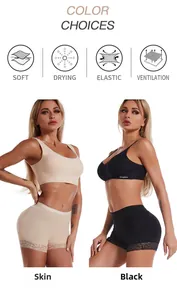 Détails du slip en dentelle taille haute sans couture et soutien-gorge noir et chair