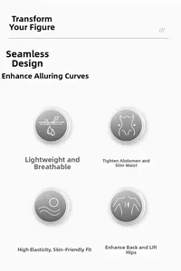 Detail view of high-waist tummy control panties featuring seamless breathable fabric