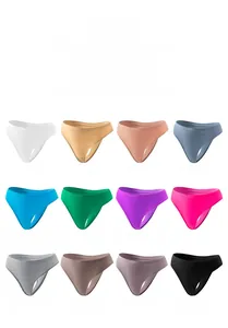 Selection of 12 vibrant colors for seamless thong underwear in a multi-color matrix layout