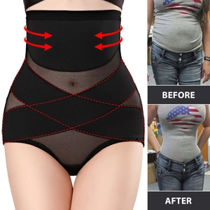 Gaine Culotte Haute pour Femme Contrôle du Ventre Remonte Fesses Maillage Respirant Épissage en Polyester Minceur Pantalon