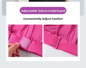 Vista dettagliata della fascia in velcro regolabile e del tessuto traspirante del reggiseno