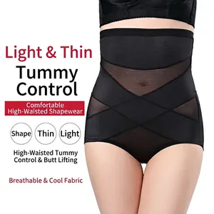 Gaine amincissante taille haute avec contrôle du ventre en X et empiècements en mesh
