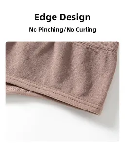 Close-up of seamless pink thong with wide hemming design for anti-rolling comfort