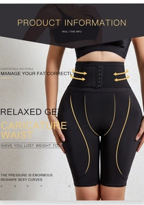 Detailansicht der Miederhose mit hoher Taille und dreireihigen verstellbaren Schnallen