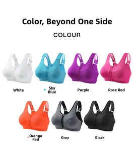 Front zipper high-impact sports bras in seven vibrant colors for fitness and running