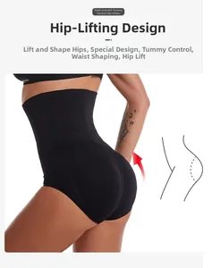 Detail view of high waist shapewear panties with tummy control and butt lifting design