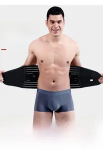 Vue détaillée de la ceinture amincissante noire pour hommes avec soutien multi-couches