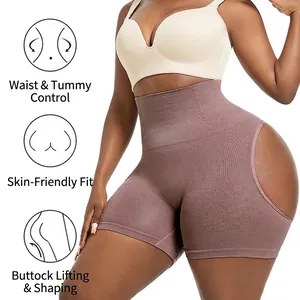 High-waisted tummy control shaping panties with butt lifting effect in dusty rose pink