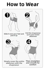 Guide illustré montrant comment porter la gaine amincissante taille haute étape par étape
