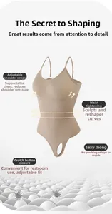 Détail du body sculptant avec bretelles réglables et tissu à gainage abdominal
