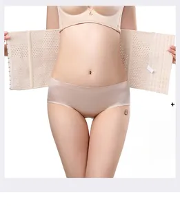 Close-up of breathable mesh fabric and multi-row steel hooks on nude waist cincher