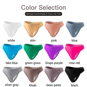 Seamless thong underwear for women in 12 assorted colors for fitness and daily wear