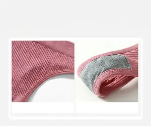 Dettaglio macro di intimo rosa traspirante con cavallo in cotone antibatterico