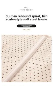 Macro detail of breathable mesh waist trainer with flexible spiral steel bone support