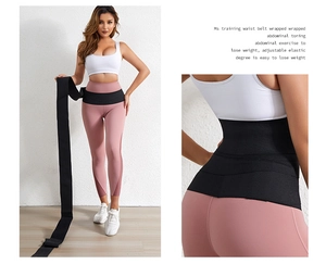 Détail de la ceinture de sudation ajustable noire pour le tonus abdominal et le fitness actif