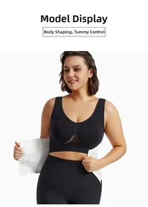 Close-up of breathable white mesh waist trainer belt for postpartum tummy control and body shaping