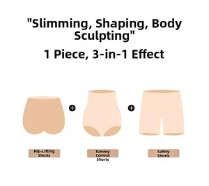 Détails d'un body gainant beige pour femme avec contrôle du ventre et effet lifting fessier