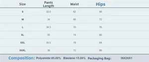 Detaillierte Größentabelle für Push-up Shaper-Hosen mit Maßen von S bis 3XL Spezifikationen