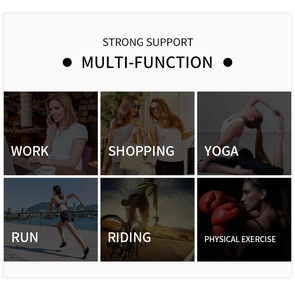 Collage of high waist body shaper for work, shopping, yoga, and fitness activities