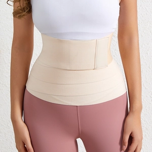 Gaine amincissante beige haute élasticité avec velcro pour le modelage du corps