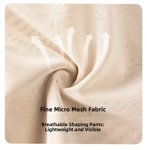 Macro du tissu en maille micro-perforée respirant beige pour body amincissant
