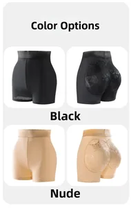 Detailansicht der gepolsterten High Waist Miederhose in Schwarz und Beige mit floralem Spitzenmuster